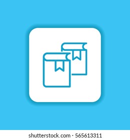Books Icon with Blue Background for Use Web, Mobile and Everything 