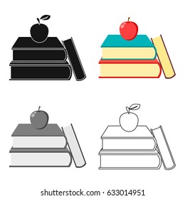 Books icon cartoon. Single education icon from the big school, university cartoon.