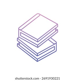 Ícone de livros limpo e ilustração vetorial moderna