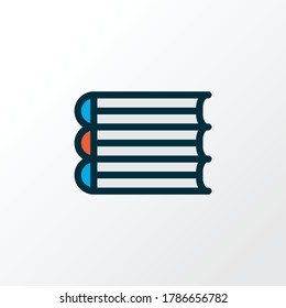 Books icon colored line symbol. Premium quality isolated textbook element in trendy style.