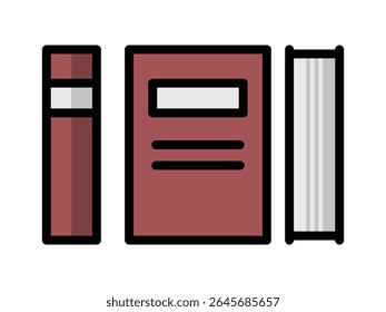 Icono de libros. Ilustración vectorial de color.