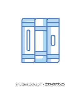 Books Icon Design in Five style with Editable Stroke. Line, Solid, Flat Line, Duo Tone Color, and Color Gradient Line. Suitable for Web Page, Mobile App, UI, UX and GUI design.
