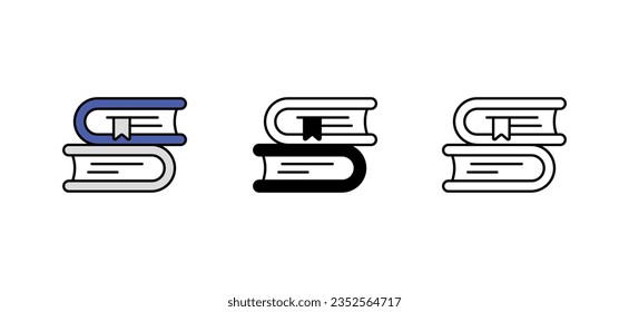 Books icon design with white background stock illustration