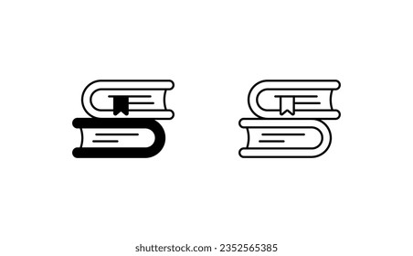 Diseño de iconos de libros con ilustración de fondo blanco