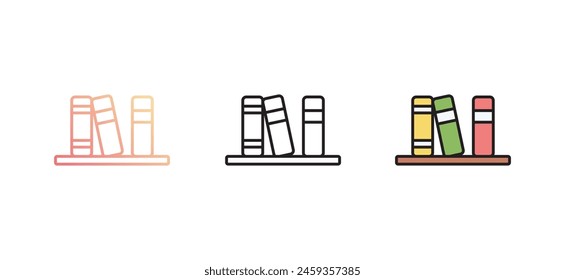 Bücher Icon Design mit weißem Hintergrund Stock Illustration