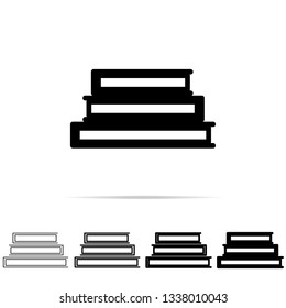 books icon in different shapes, thickness. Simple thin line, outline vector of education icons for UI and UX, website or mobile application