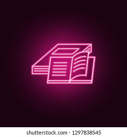 books icon. Elements of Books and magazines in neon style icons. Simple icon for websites, web design, mobile app, info graphics