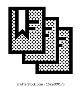 Books. Icon Filled with Dots.