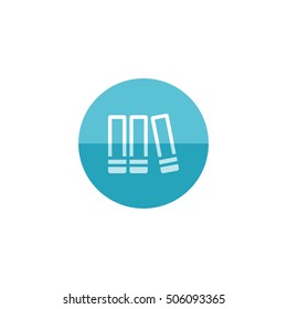 Books icon in flat color circle style. Education student library