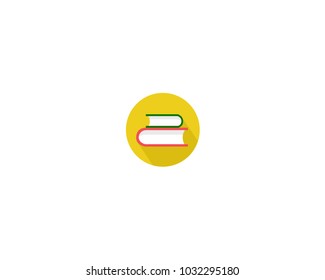 Books Icon in flat style isolated on white background. Books symbol for your web site design, logo, app. Vector rounded illustration