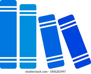Books icon with flat style on a white background. Isolated vector books icon image, simple style.