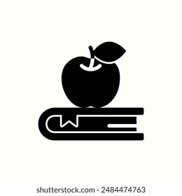 books icon, isolated glyph icon theme back to school