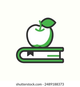 books icon, isolated glyph icon theme back to school