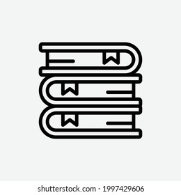  books icon, isolated learning outline icon in light grey background, perfect for website, blog,  logo, graphic design, social media, UI, mobile app, EPS 10 vector illustration