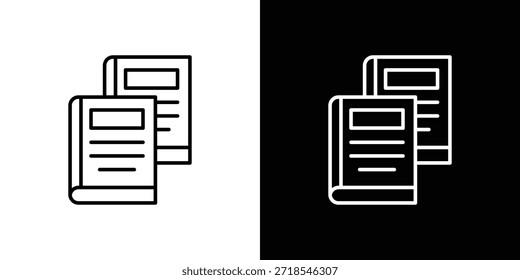 Icono de libros en diseño de línea. Iconos de trazo editables.