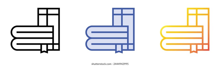 books icon. Linear, Blue Fill and Gradient Style Design Isolated On White Background