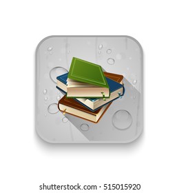 books icon With long shadow over app button