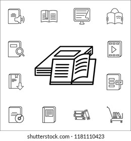 books icon. Books and magazines icons universal set for web and mobile on white background