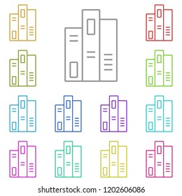 Books icon in multi color. Simple outline vector of education set for UI and UX, website or mobile application