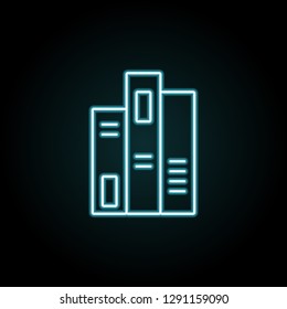Books icon in neon style. Simple thin line, outline vector of education icons for UI and UX, website or mobile application