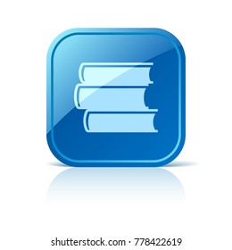 Books icon on blue web button