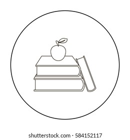 Books icon outline. Single education icon from the big school, university outline.