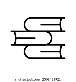books icon. Outline style design isolated on white background
