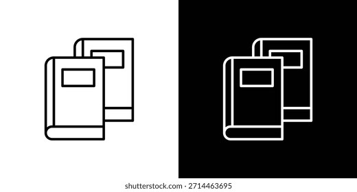 Esquema del icono de libros. Vector aislado pictograma para el Web