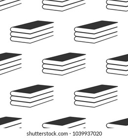 Books icon seamless pattern on white background. Flat design. Vector Illustration