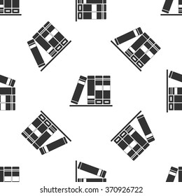 Books icon seamless pattern on white background. Vector Illustration