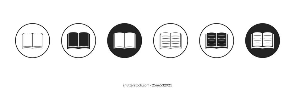 Books icon set. Literature book icons collection. Textbook icons