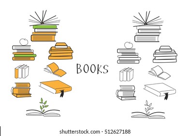 books icon set. Vector background