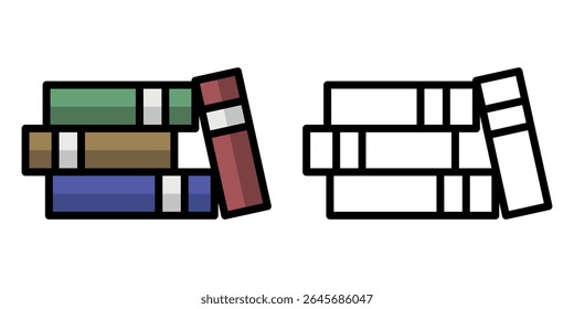 Conjunto de ícones Livros. Ilustração vetorial.