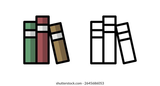 Books icon set. Vector illustration.