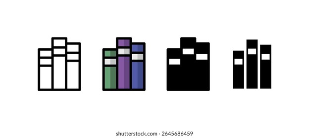 Books icon set. Vector illustration.