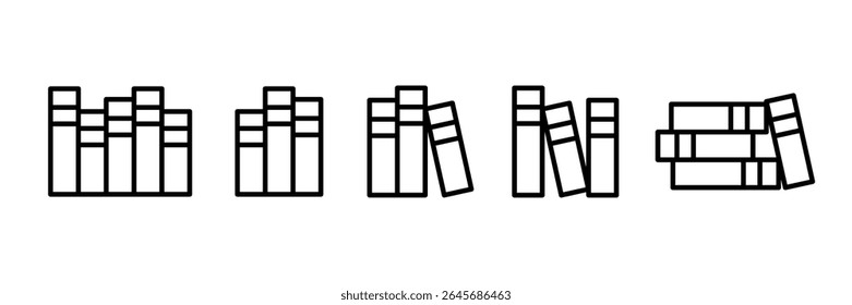 Conjunto de iconos de libros. Ilustración vectorial.