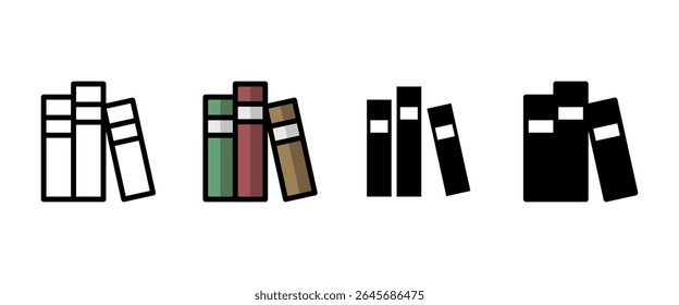 Books icon set. Vector illustration.