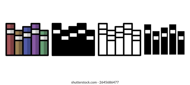 Conjunto de iconos de libros. Ilustración vectorial.