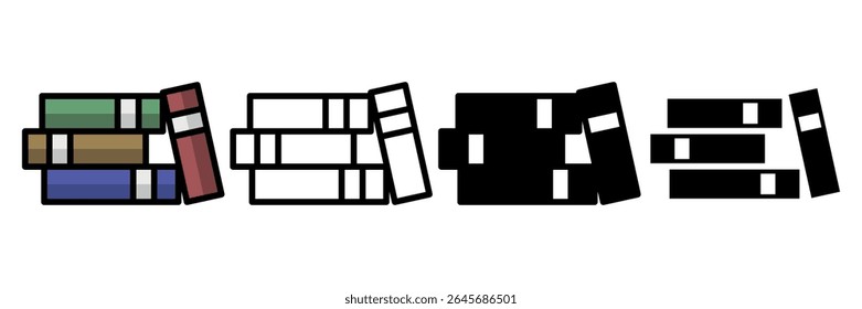 Conjunto de iconos de libros. Ilustración vectorial.