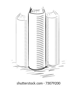 Books icon sketch hand drawing icon.