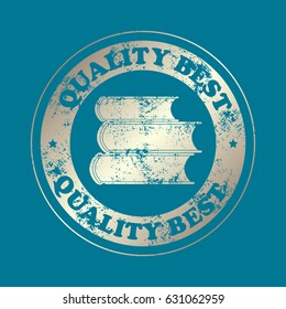 books icon, Stamp with text. Quality  best