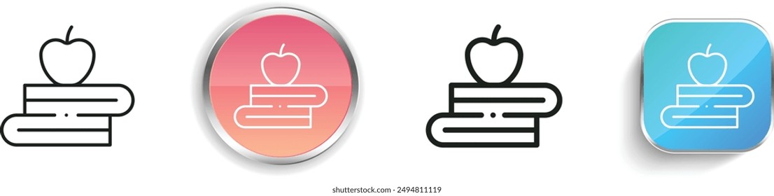 books icon. Thin Linear, Regular and Button Style Design Isolated On White Background