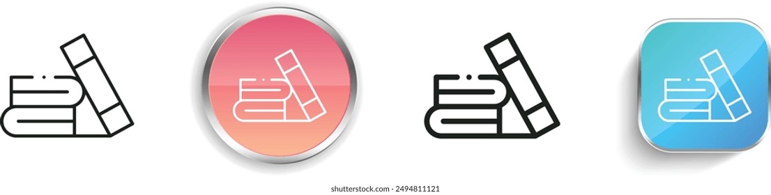 books icon. Thin Linear, Regular and Button Style Design Isolated On White Background