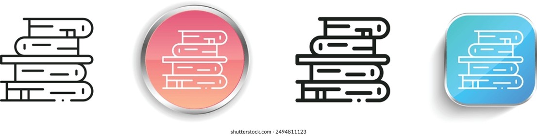 books icon. Thin Linear, Regular and Button Style Design Isolated On White Background