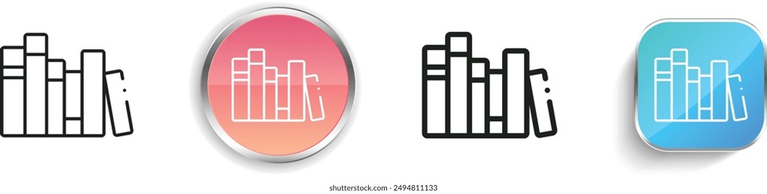 books icon. Thin Linear, Regular and Button Style Design Isolated On White Background