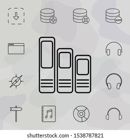 books icon. Universal set of web for website design and development, app development