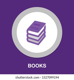 books icon, vector education books - books library, education icon