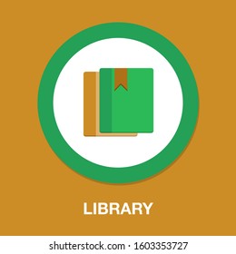 books icon, vector education books - books library, education icon