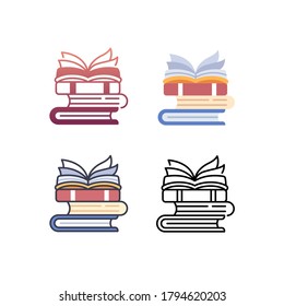 books icon, vector and illustration