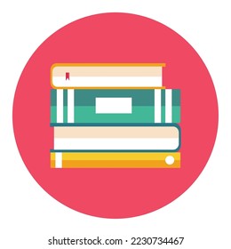 imagen vectorial de icono de libros en fondo rojo